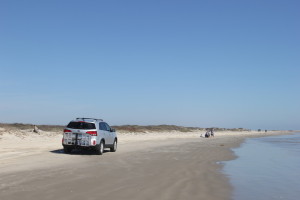 Vehicles on the beach